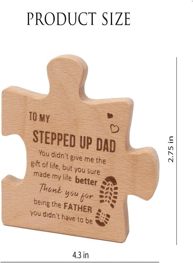 NELXI Best Step Dad Gifts, Bonus Dad Gifts, Wooden Puzzle Keepsake for Stepped Up Father Figure, Father’s Day Present, Birthday Appreciation from Stepdaughter, Meaningful Family Love Home Decor - Image 5